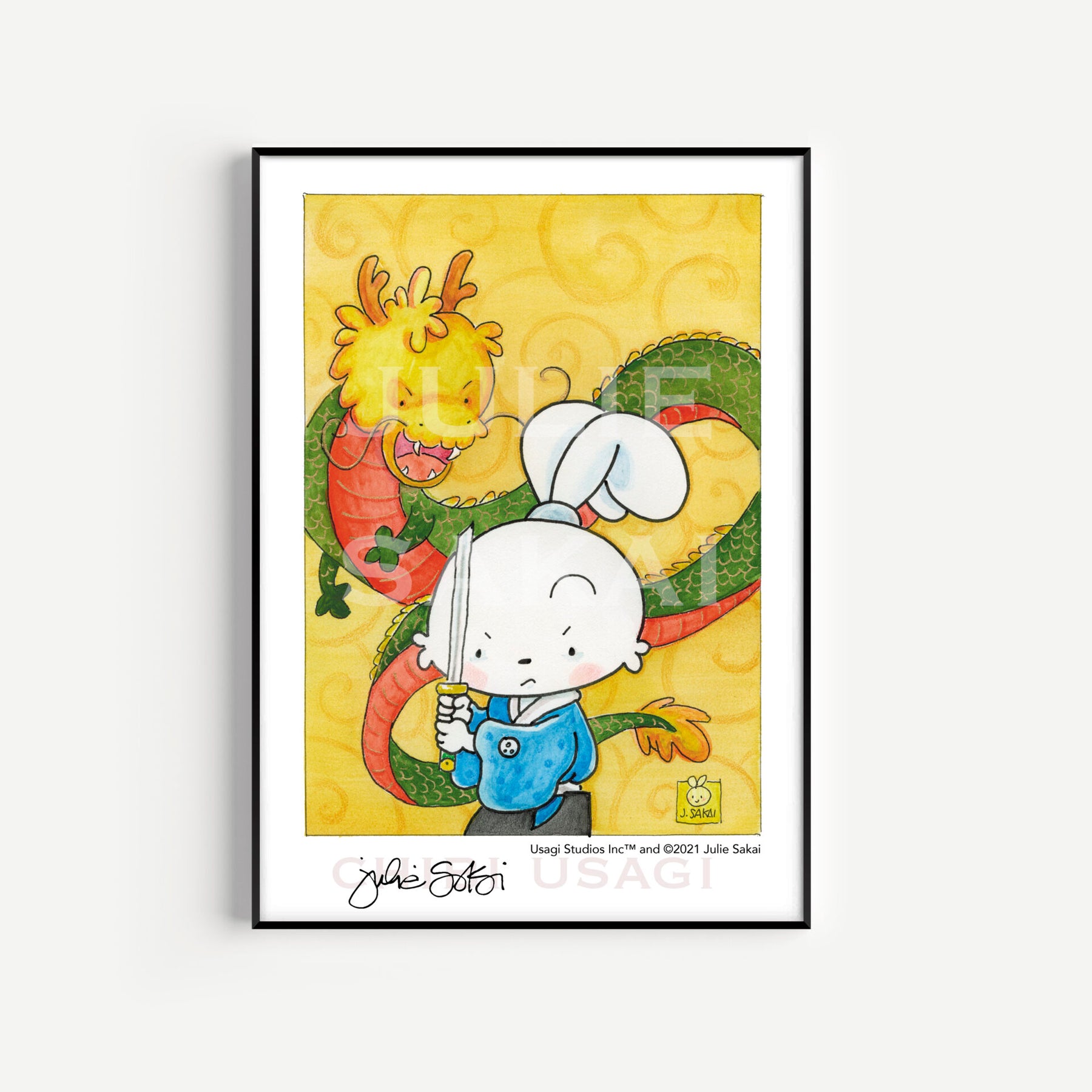 Chibi Usagi & Dragon Print | 5x7